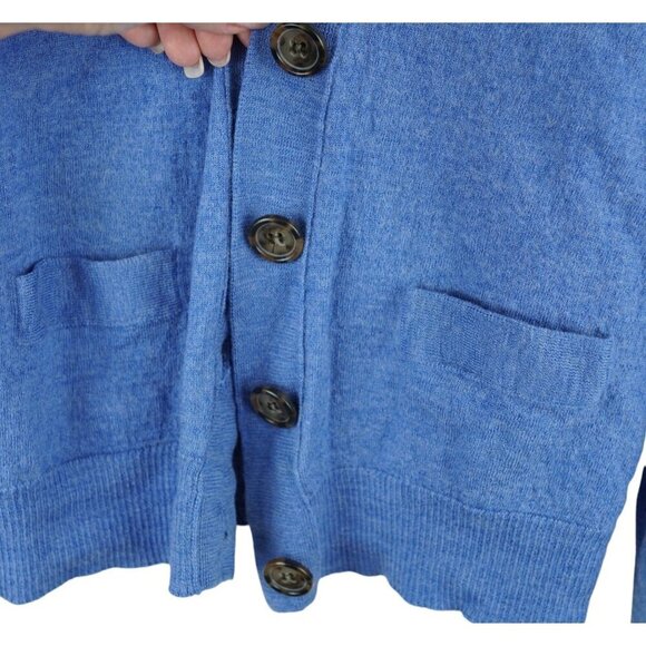 J. Crew Blue Merino Wool‎ Cardigan Sweater With Pockets Size S - Picture 4 of 6